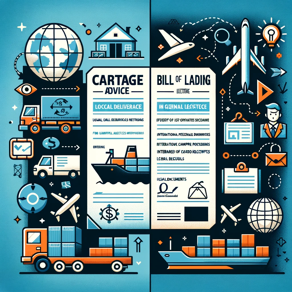 cartage advice vs bill of lading