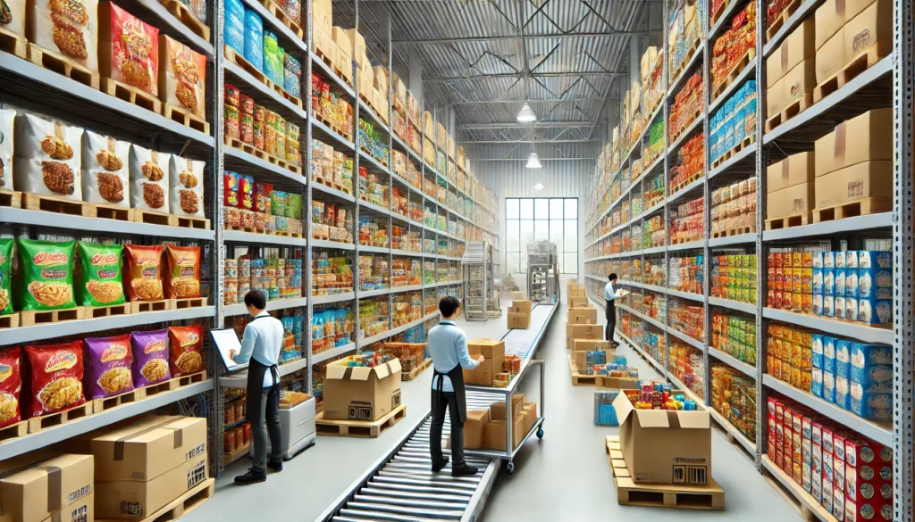 edible products in warehouse