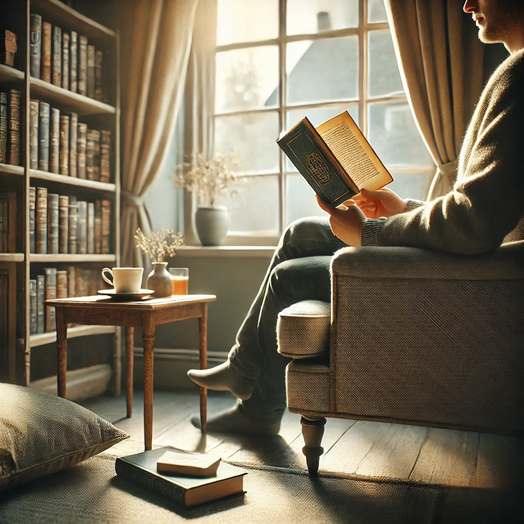 men reading a book