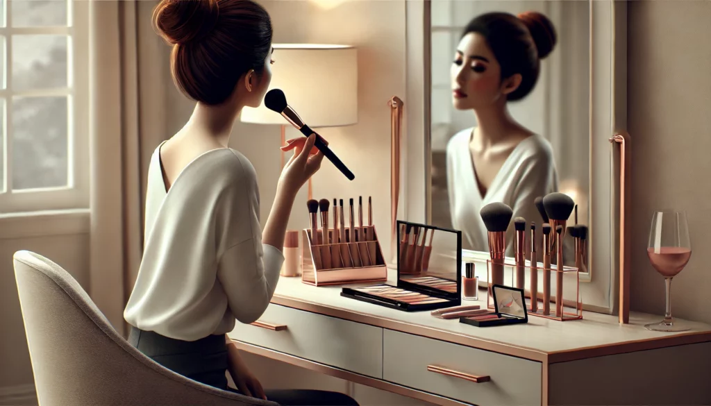 women using make up