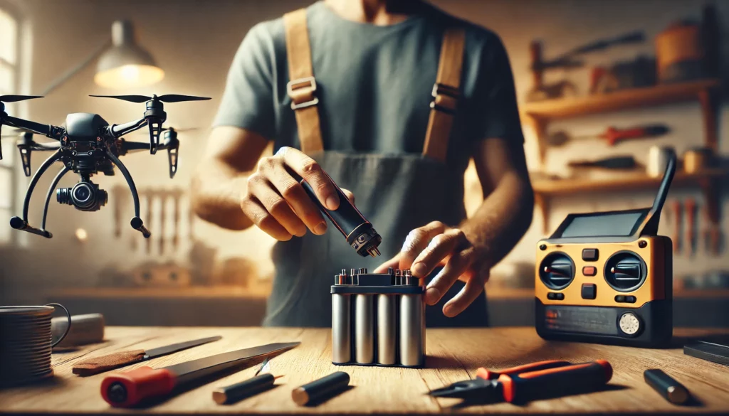 men using batteries