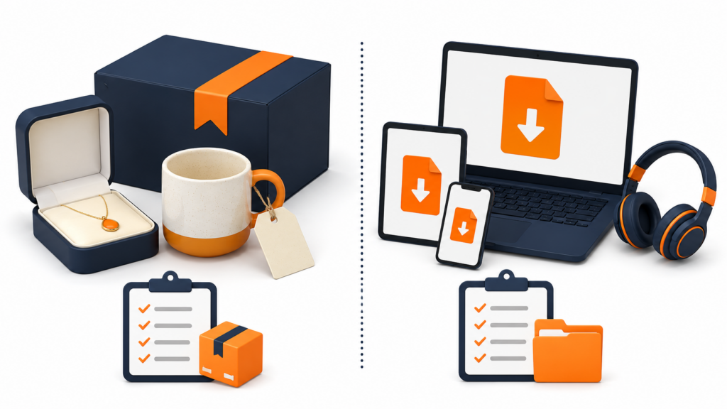 Physical Products vs. Digital Downloads